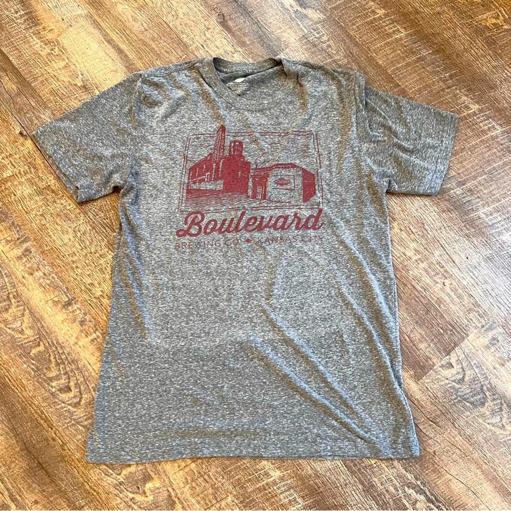 Boulevard Brewing Co.  Kansas City Gray Short Sleeve T-Shirt Maroon